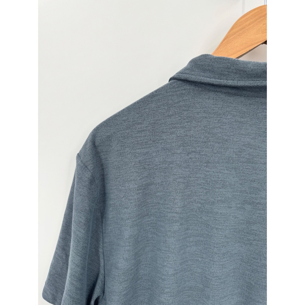 Vuori Ace Polo Mens L Blue Pique Slim Fit Chest Pocket V164 - Picture 9 of 11